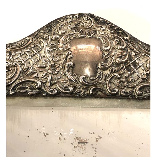 20 - Antique silver dressing table mirror measures approx 32cm by 24cm in uncleaned condition age related... 