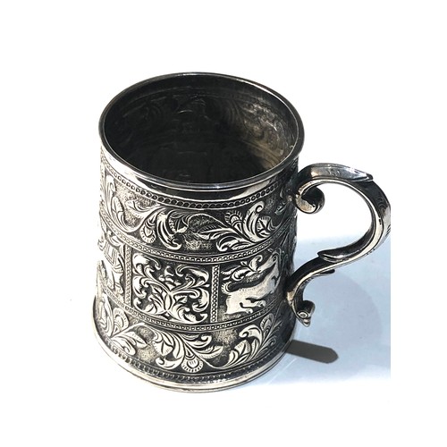 25 - Fine Antique indian silver mug measures approx 7.7cm tall weight 182g