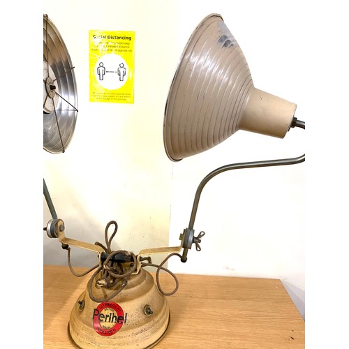 560 - 1930's medical lamp by Perihel, twin headed lamp, each individually controlled and switched,  used f... 