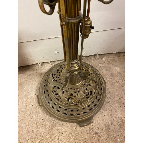 562 - Victorian ornate telescopic oil lamp converted to electric, untested, some damage please view images