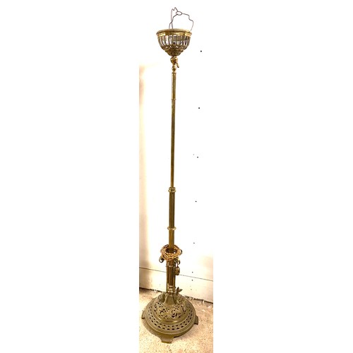 562 - Victorian ornate telescopic oil lamp converted to electric, untested, some damage please view images