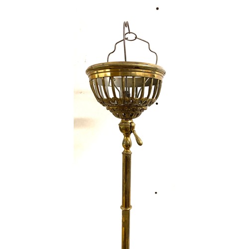 562 - Victorian ornate telescopic oil lamp converted to electric, untested, some damage please view images