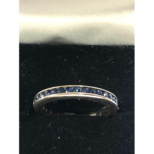 93 - Fine 18ct 3 section gold diamond and sapphire ring made up of 3 seperate rings 2 outer have a band o... 