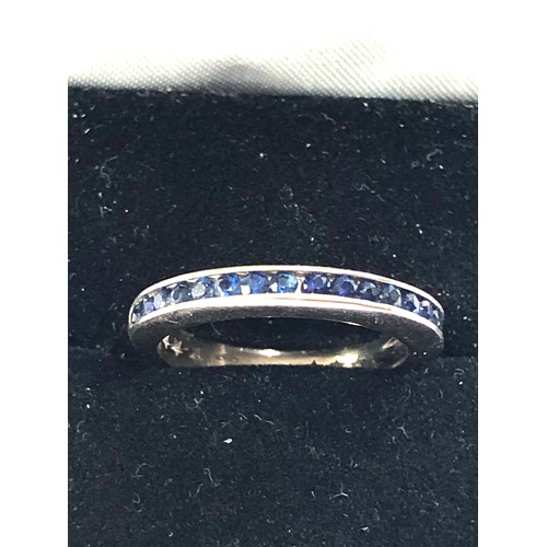 93 - Fine 18ct 3 section gold diamond and sapphire ring made up of 3 seperate rings 2 outer have a band o... 