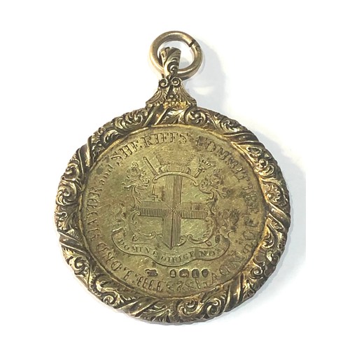 46 - Georgian silver gilt mayor/sheriff medallion pendant 1828 wight 30g