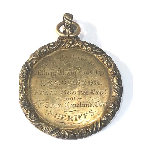 46 - Georgian silver gilt mayor/sheriff medallion pendant 1828 wight 30g
