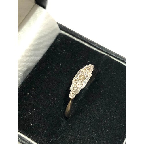 116 - Antique 9ct gold diamond ring weight 1.4g