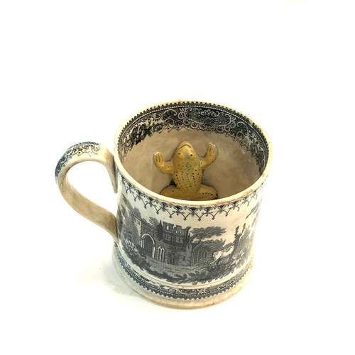 558 - Antique frog mug age related marks and chips