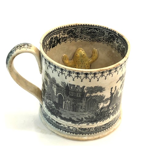 558 - Antique frog mug age related marks and chips