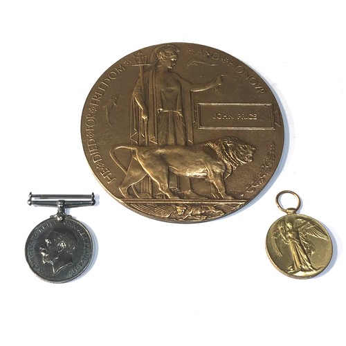 550 - ww1 death plaque and medal pair to 944499 pte private j.price notts and derby