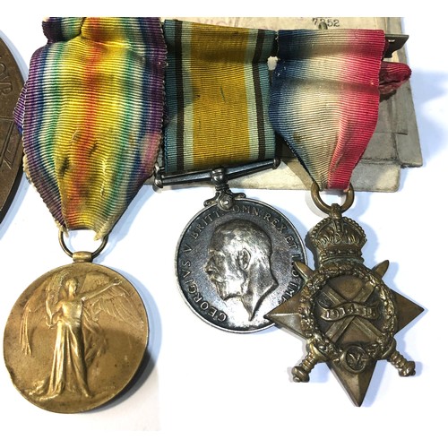 546 - ww1 trio of medals and death plaque named to james Herbert Mcloughlin  medals named 1224 gnr j.h. mc... 