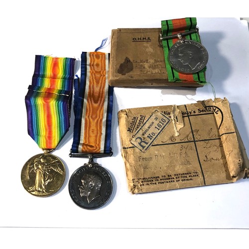 552 - ww1 and ww2 boxed medals ww1 medals to 931086 cpl m.w ramsey ww2 medals named on box to same person