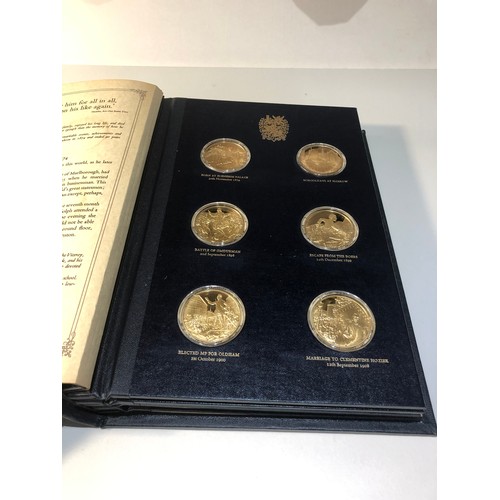 74 - The churchill centenary medals set of 24 hallmarked sterling silver and gold plated medals in book l... 