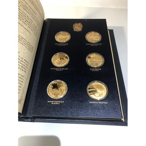 74 - The churchill centenary medals set of 24 hallmarked sterling silver and gold plated medals in book l... 