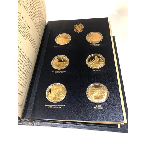 74 - The churchill centenary medals set of 24 hallmarked sterling silver and gold plated medals in book l... 