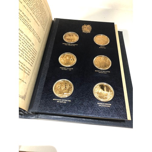 74 - The churchill centenary medals set of 24 hallmarked sterling silver and gold plated medals in book l... 