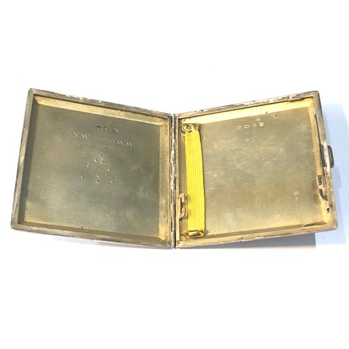 38 - ww1 military silver cigarette case inscription reads 1915  weight 131g