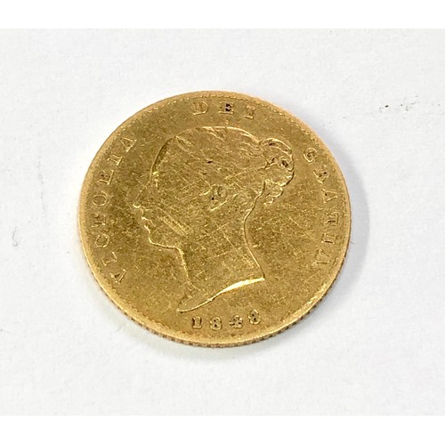 580 - victorian 1848 half sovereign worn grade