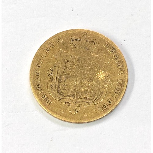 580 - victorian 1848 half sovereign worn grade