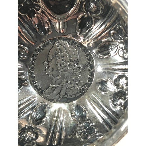 28 - Antique Georgian silver coin set toddy later ladle twisted handle measures approx 30cm long