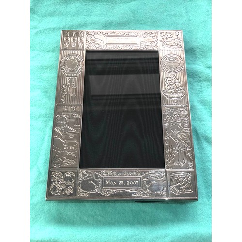 63 - Tiffany & Co silver picture frame engraved john may 25 2007 measures approx 18cm by 12.5cm comes in ... 