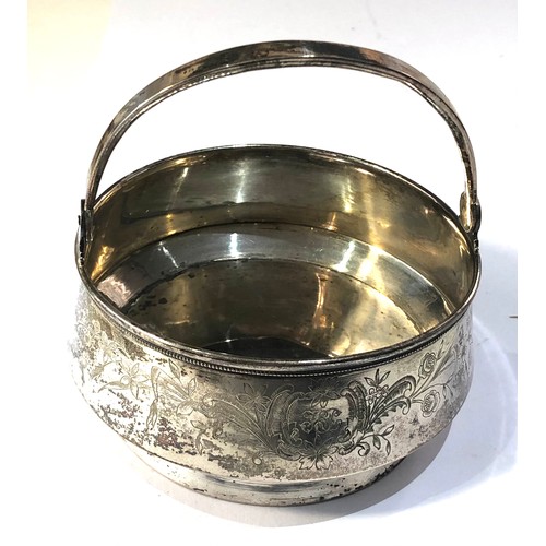 34 - russian silver basket measures approx 11.5cm dia heigt 5cm not including handle weight 150g 84 hallm... 