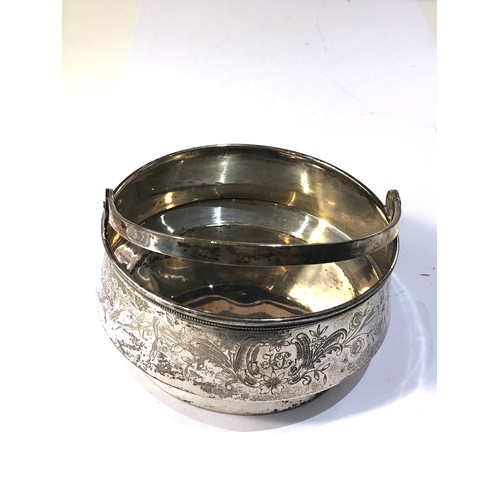 34 - russian silver basket measures approx 11.5cm dia heigt 5cm not including handle weight 150g 84 hallm... 