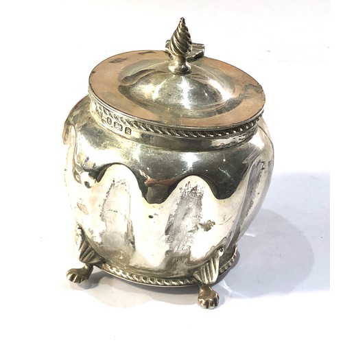 73 - Antique silver tea caddy Birmingham silver hallmarks weight 155g age related dents and marks