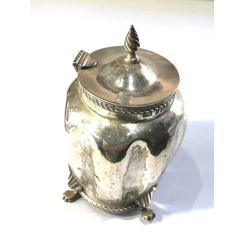 73 - Antique silver tea caddy Birmingham silver hallmarks weight 155g age related dents and marks