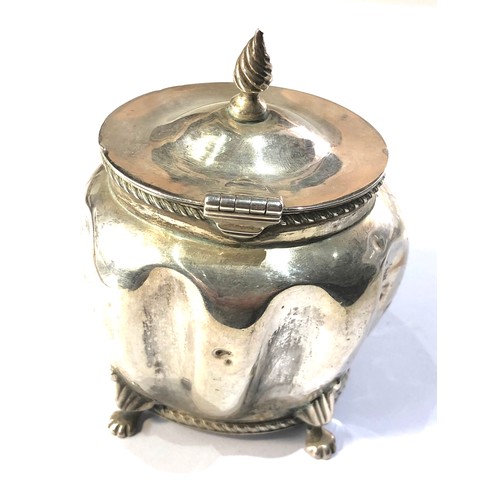 73 - Antique silver tea caddy Birmingham silver hallmarks weight 155g age related dents and marks