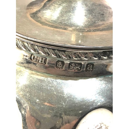 73 - Antique silver tea caddy Birmingham silver hallmarks weight 155g age related dents and marks