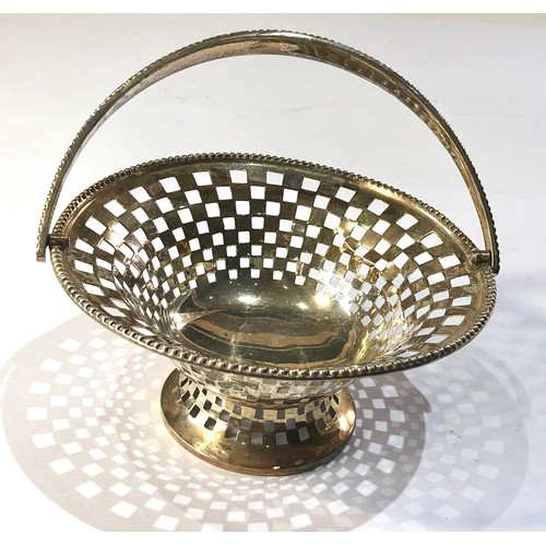 33 - Antique silver sweet basket measures approx 10.5cm dia height 4.5cm not including handle weight 65g ... 