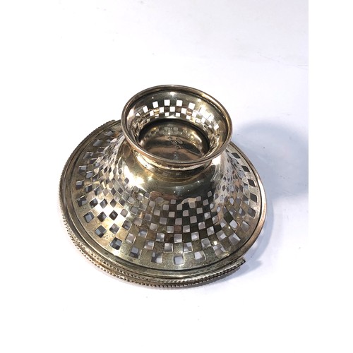 33 - Antique silver sweet basket measures approx 10.5cm dia height 4.5cm not including handle weight 65g ... 