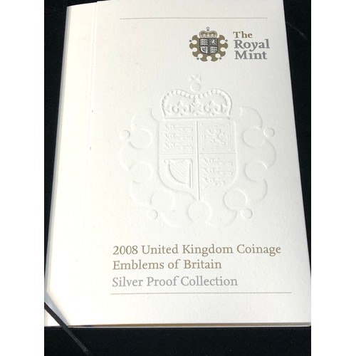 581 - The Royal mint  UK Emblems of Britain silver proof coin set in presentation box
