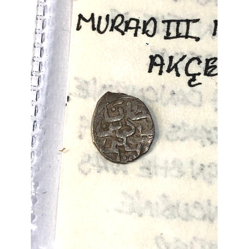 578 - 4 early collectors coins includes ottoman murad 111 1574-95  venice antonio venier 1382-1400  the ha... 