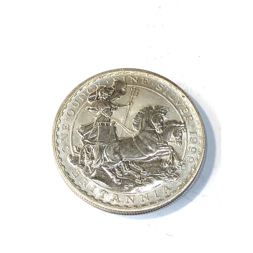 587 - 1999 silver britannia one ounce fine silver coin