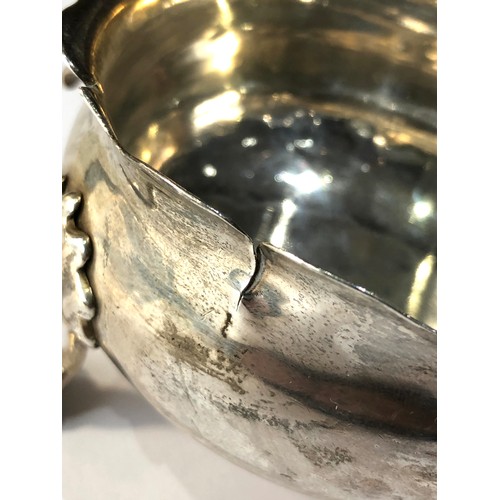 6 - Early Georgian silver sauce boat London silver hallmarks age related edge splits as shown weight 154... 
