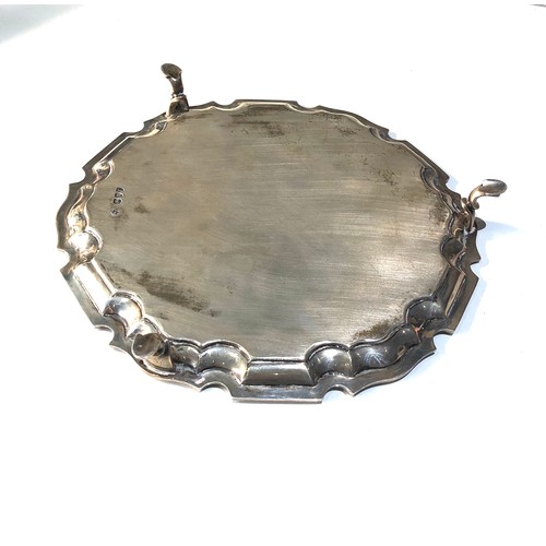 8 - Silver salver london silver hallmarks measures approx  20cm dia weight 325g