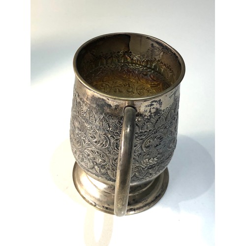 21 - indian / asian silver tankard measures approx 11cm tall weight 200g marked silver on base