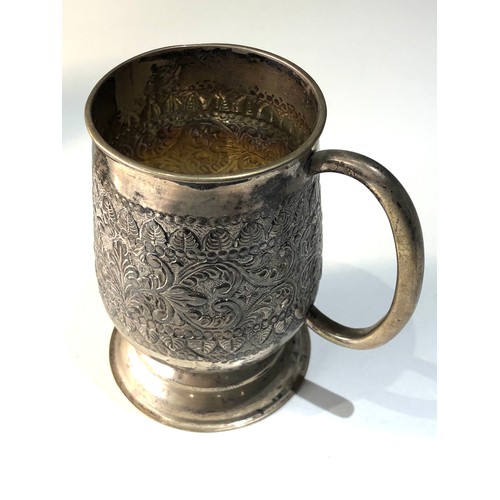 21 - indian / asian silver tankard measures approx 11cm tall weight 200g marked silver on base