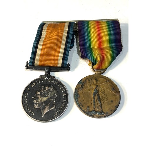 530 - ww1 medal pair to 117084 pte w ward leicestershire regiment