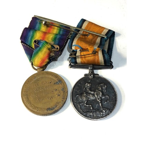 530 - ww1 medal pair to 117084 pte w ward leicestershire regiment