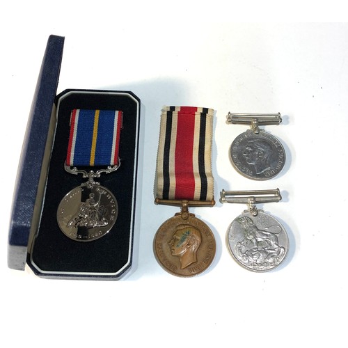 549 - 4 medals inc national service ww2 and police medals police named to david wilson