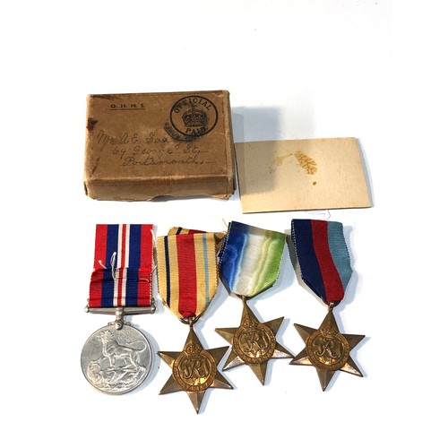 540 - ww2 boxed navy medal group inc atlantic star etc