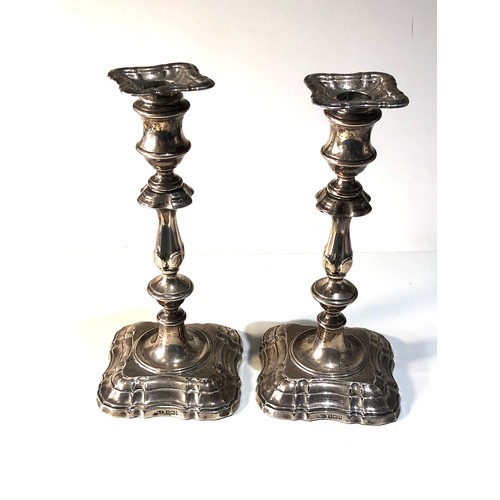 1 - Large pair of sheffield silver candlesticks measure approx 25cm please see images for details as the... 