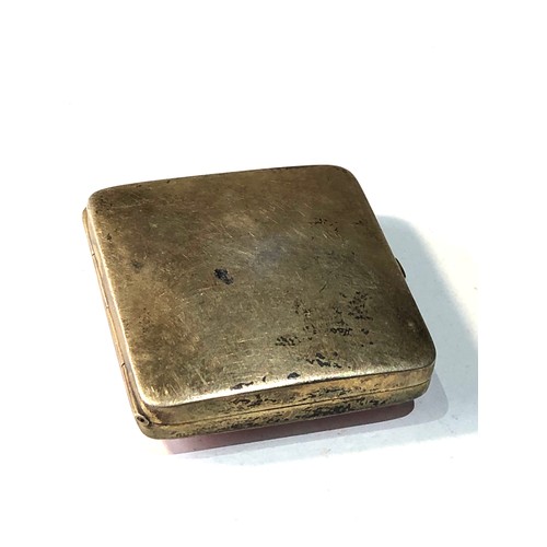 38 - Silver and enamel compact measures approx 4.3cm sq Birmingham silver hallmarks enamael in good condi... 