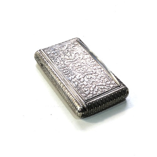 44 - Antique continental silver snuff box measures approx 8.5cm by 5cm xrt tested as 800 silver please se... 