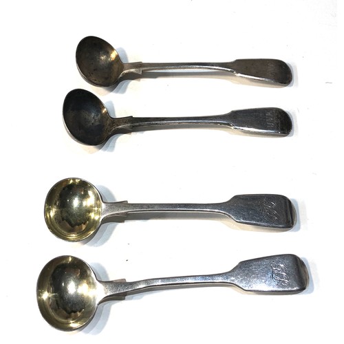 63 - 2 pairs of Victorian antique silver mustard spoons weight 51g