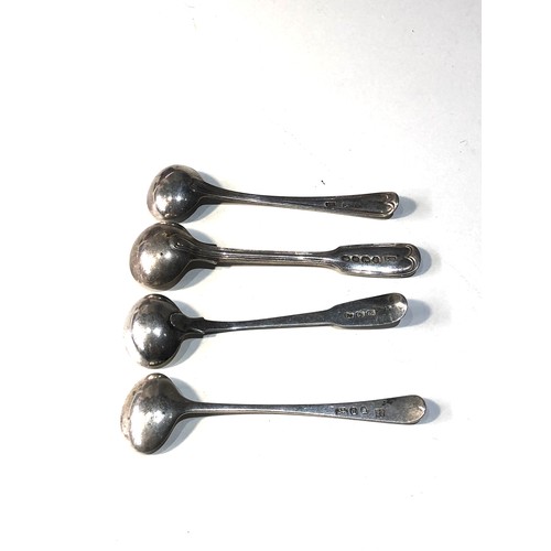 65 - 4 Georgian antique silver mustard spoons weight 56g