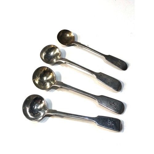 66 - 4 Victorian antique silver mustard spoons weight 50g